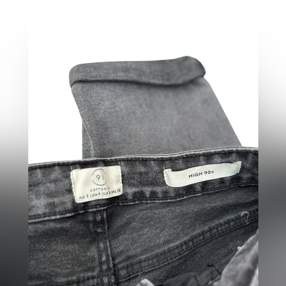 Cotton on high 90’s charcoal wash distressed denim jeans size 4 - Picture 3 of 5